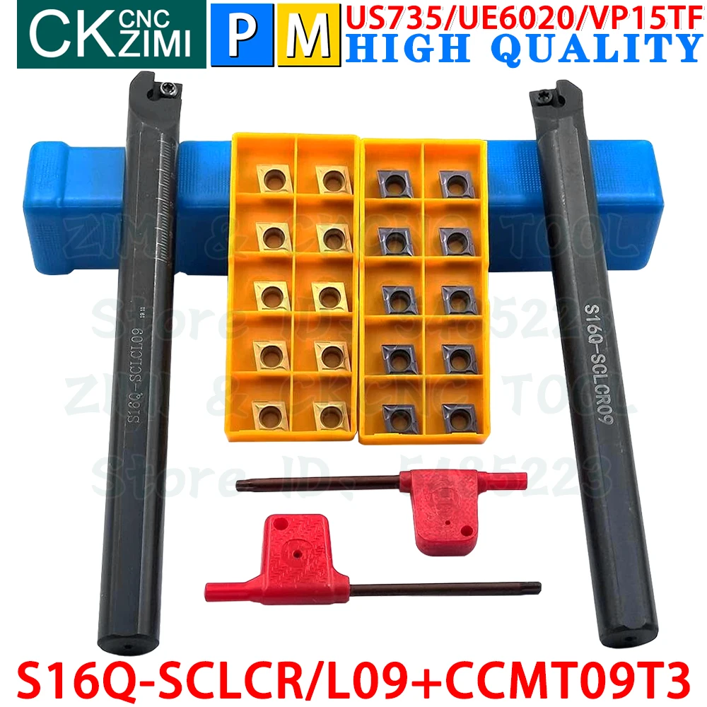 

S16Q-SCLCR09 S16Q-SCLCL09 External Turning tool holder CCMT09T304 US735 UE6020 VP15TF Carbide inserts CNC lathe Turning Tools