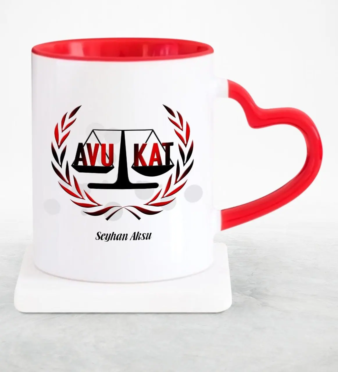 

Personalized Professional Attorney Red Heart Mug Cup-11