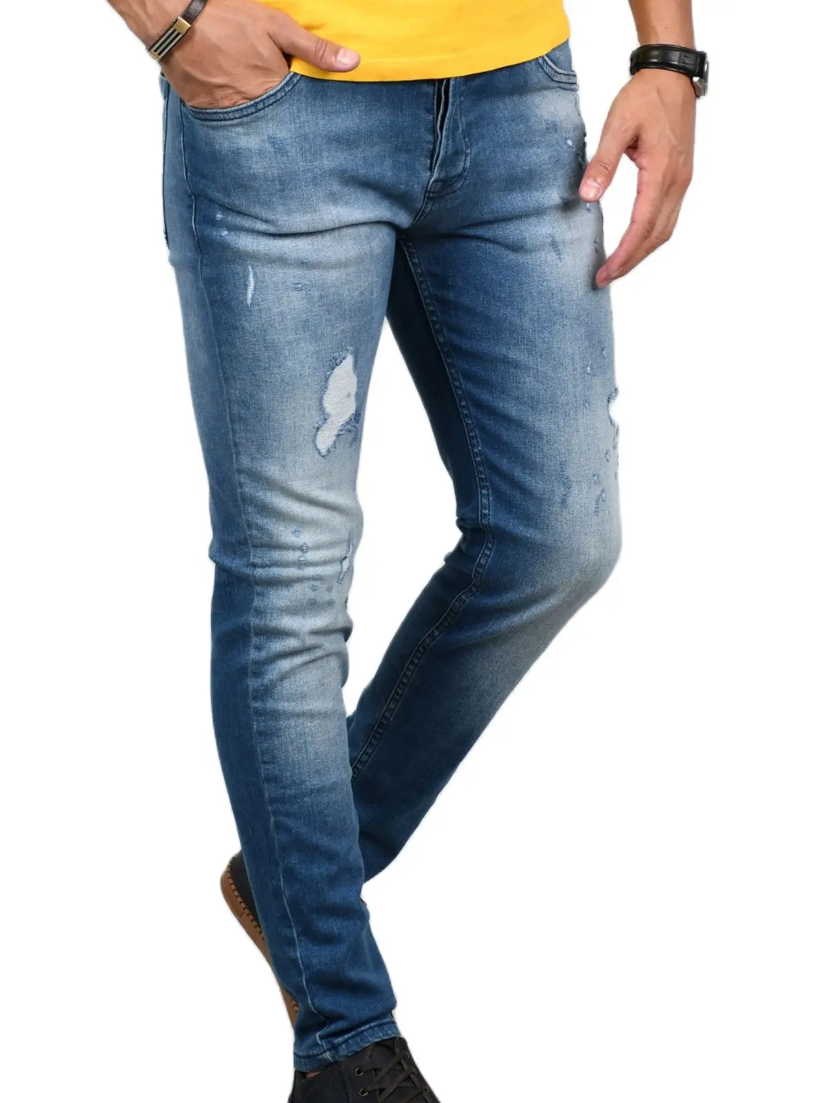 

Мужские джинсы из денима DeepSEA, темно-синие облегающие длинные брюки, облегающая хлопковая уличная одежда из лайкры, всесезонные винтажные п...