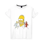 Женская футболка хлопок Гомер симпсон добро и зло