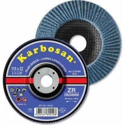 

Karbosan Zirconia Flap Disc 40 Grit 180x22.23mm