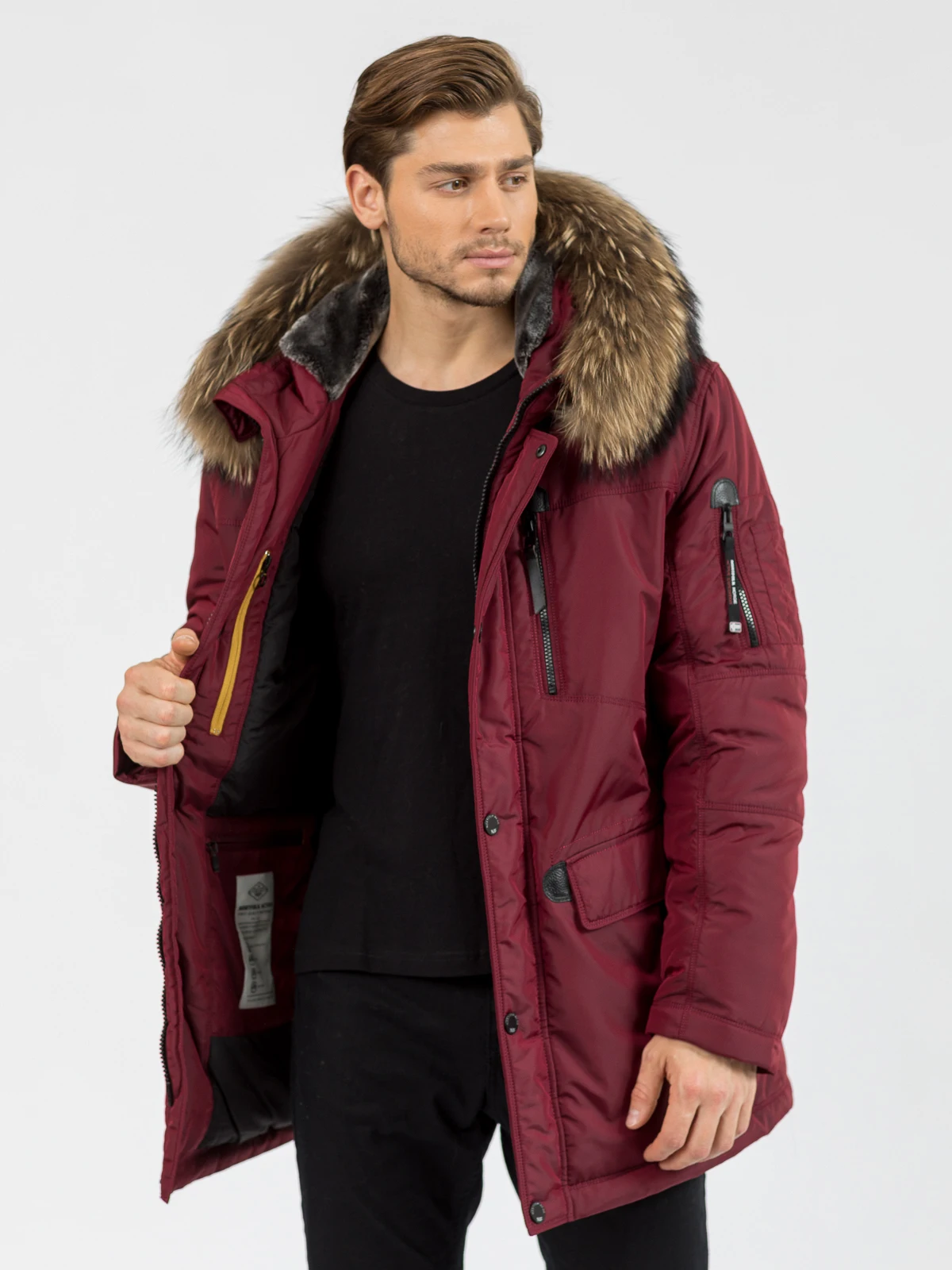 Nortfolk куртка зимняя мужская толстая теплая парка со съемной опушкой из