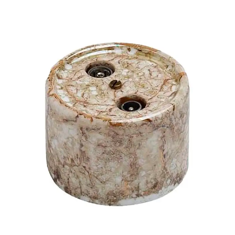 Телевизионная ретро розетка BIRONI керамика цвет мрамор двойная ТВ проходная