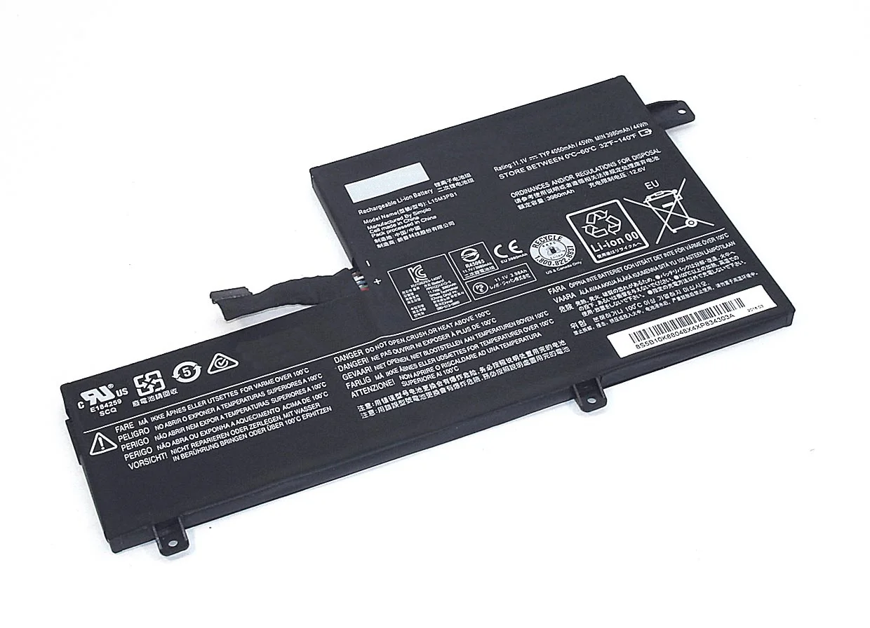 Аккумуляторная батарея (аккумулятор) L15M3PB1 для ноутбука Lenovo Chromebook N22 11.1V 45Wh (4000mAh)