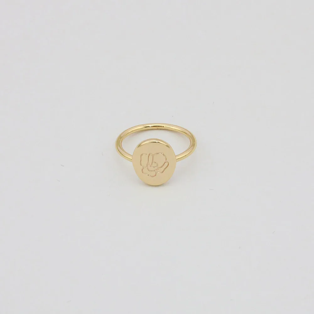 

Изысканные кольца с цветком лафлуер, милые Позолоченные тонкие кольца с гравировкой для женщин