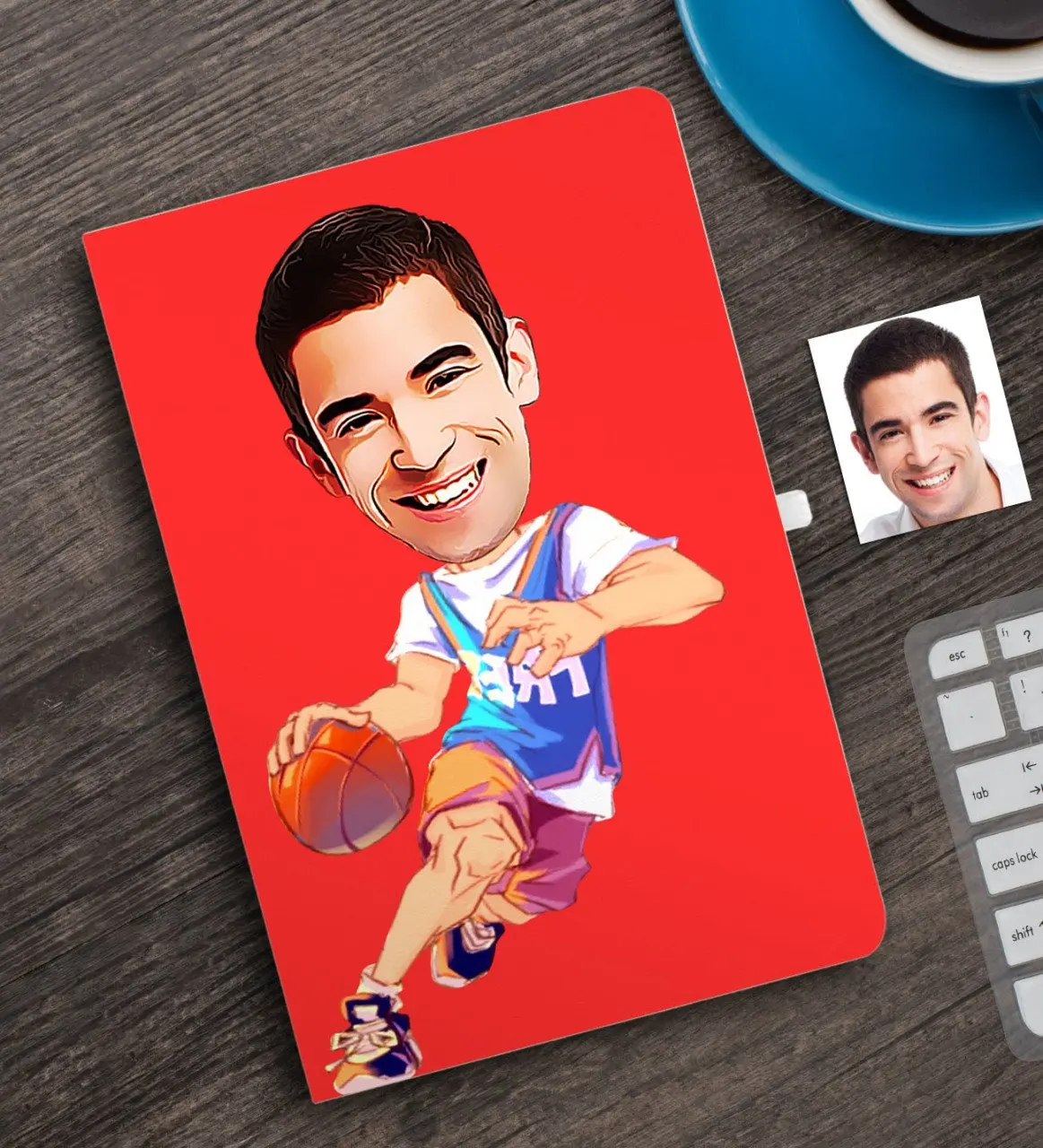 

Персонализированные мужские баскетбольные проигрыватели Caricature notebook-2