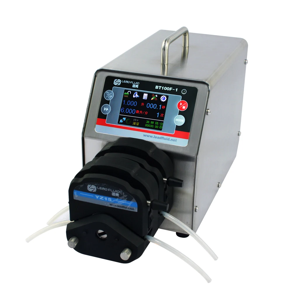 

BT100F-1 2xYZ15 SS shell Industrial Medical Lab Dispensing Dosing Filling Peristaltic pump 0.006-570ml/min