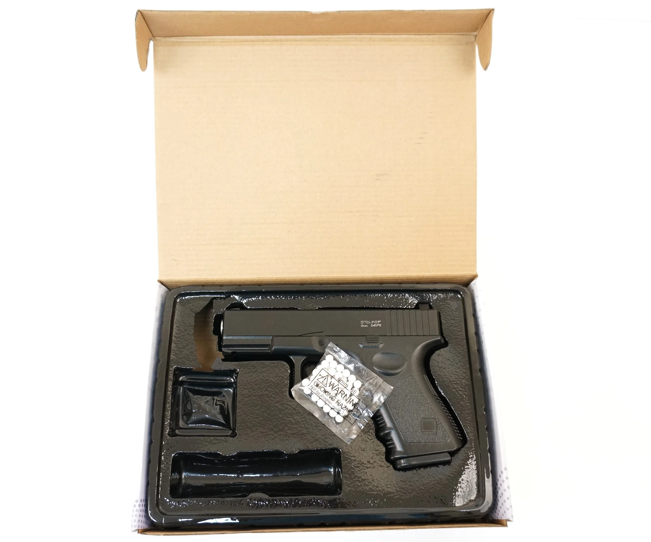 Пистолет пневматический спринговый Stalker SA17G Spring (аналог Glock 17) мет.корпус магазин