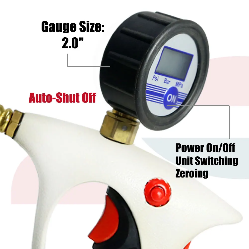 Эргономичный цифровой насос для шин пистолет накачки с манометром датчик