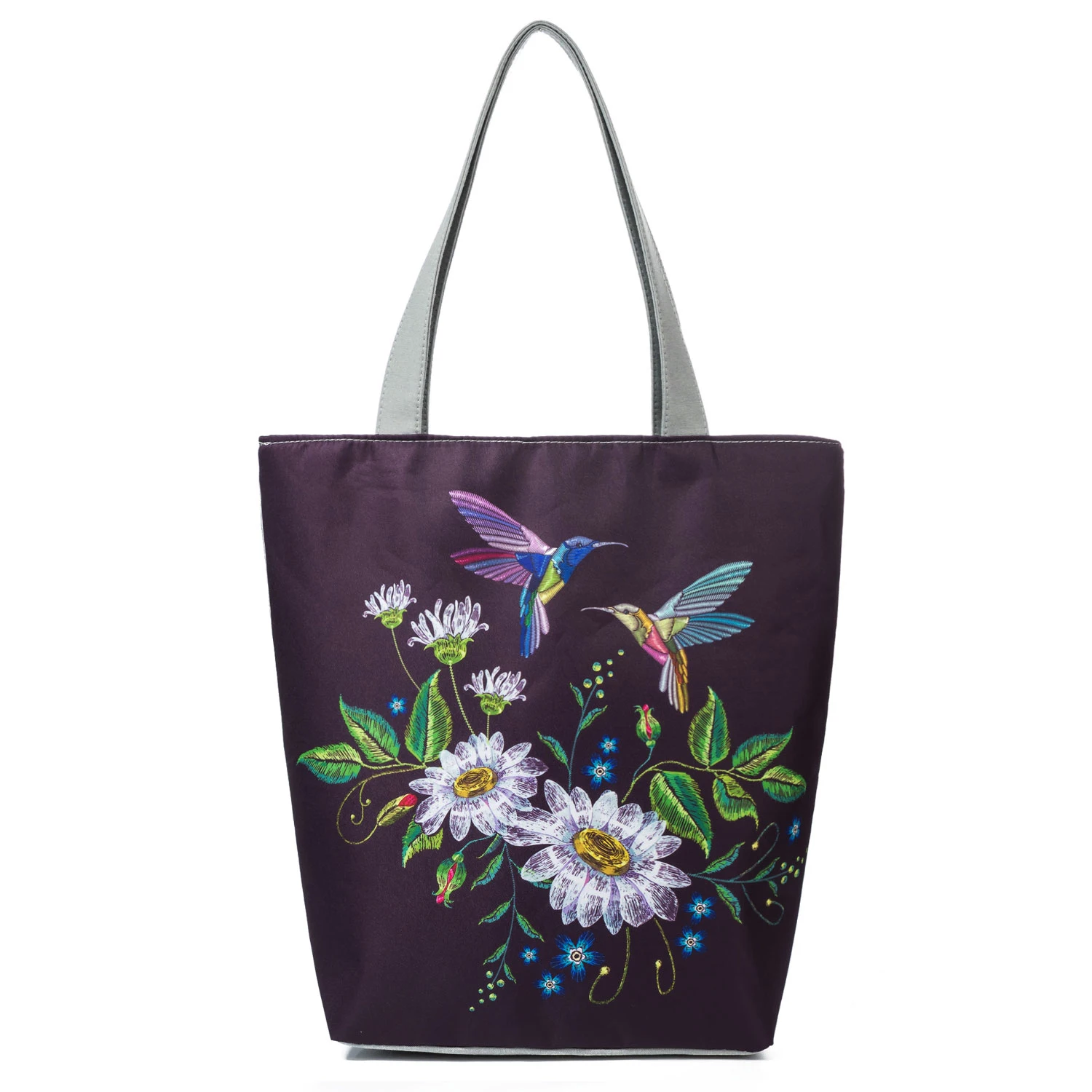 Retro Embroidery Flower Bird Printed Handbags Portable All-match Shoulder Bag Vintage Tote Bag Aesthetic Large Shopper For Wife