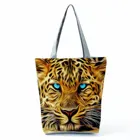 Сумки через плечо с леопардовым принтом, крутая Женская Повседневная сумка в виде животного, новая Универсальная сумка-тоут, экологичные портативные сумки для покупок с индивидуальным рисунком