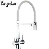 3 Way Clean Water Kitchen Faucet with Sprayer Swivel Osmosis Reverse Tri-flow Pull Down Sink Mixer Tap 18042