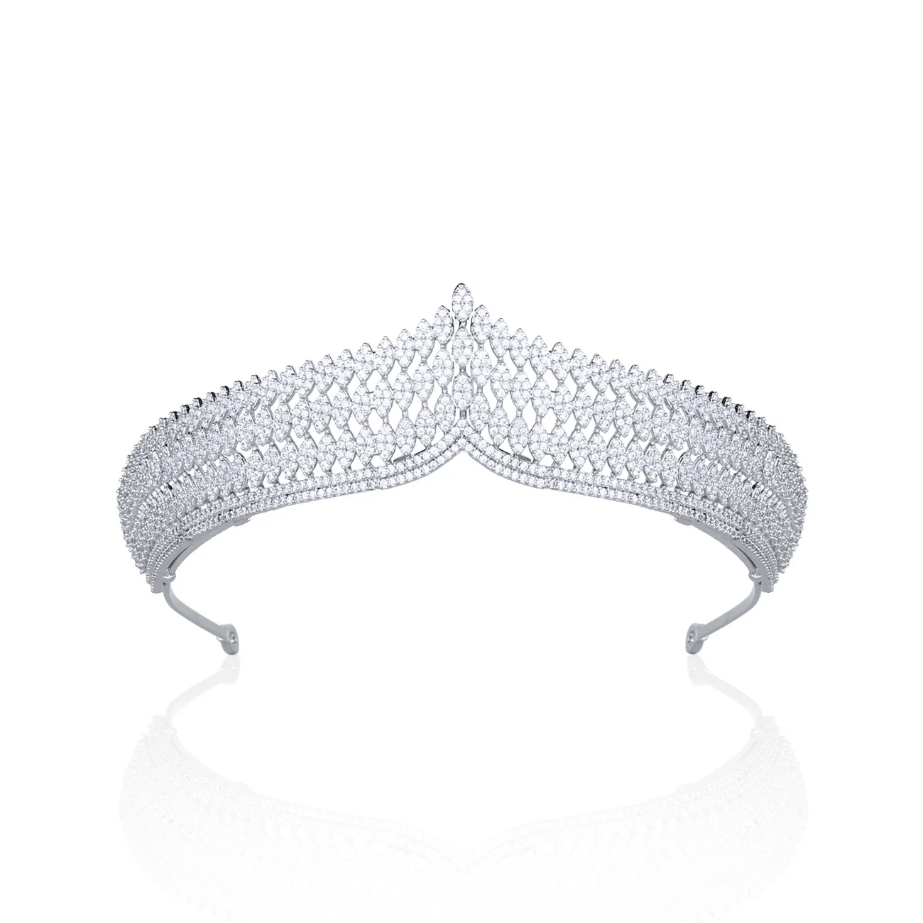 Popular Cubic Zirconia Tiara for Wedding,Crystal Bridal Headpiece Diadem for Bridal, Gatherings Headpieces CH10053