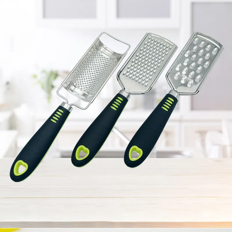 

3pcs Stainless Steel Manual Grater Set Sharp Cheese/Ginger/Garlic Grater With Cleaning Brush Convenient Vegetable Kitchen Tool