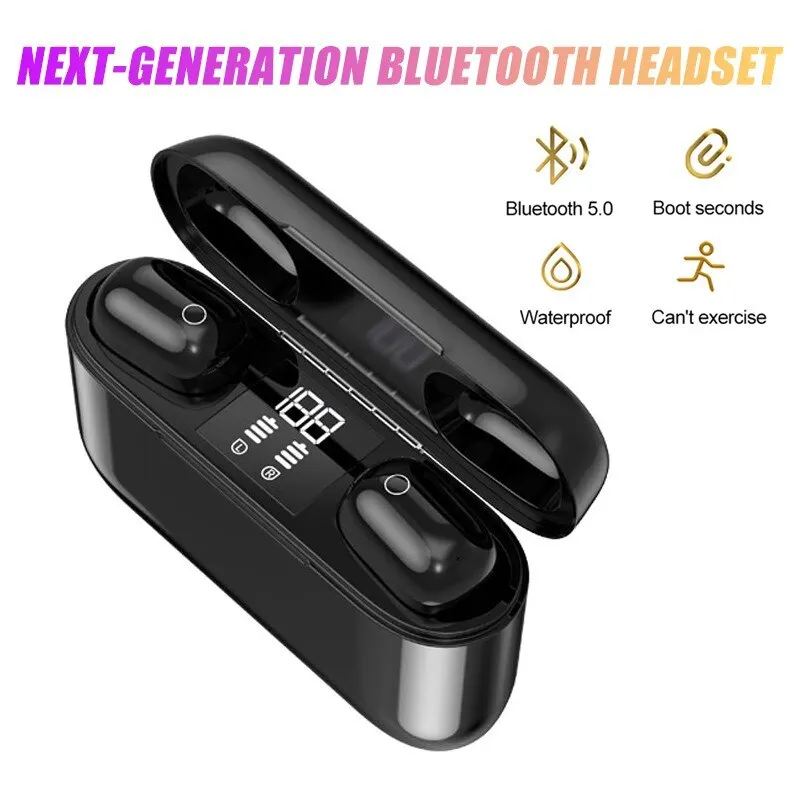 

50setsM2 Tws Wireless Bluetooth Headset 5.0 LED Digital Display Touch With Charging Compartment 2500 MAh Bluetooth Earphone