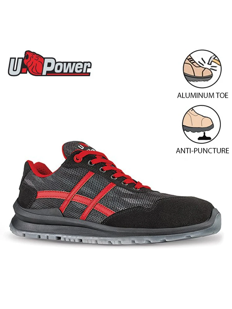 

Safety Shoes For Men Women U Power Aluminum Toe Security Microfiber Lightweight Industrial Sport Sneakers Work S1P Src Anti-Slip