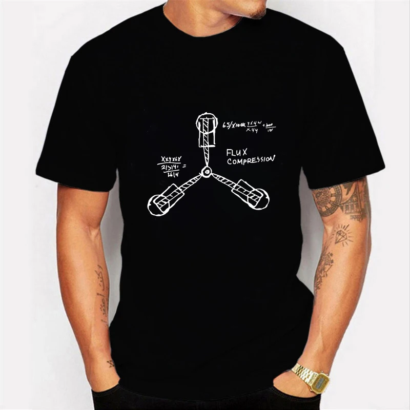 black t shirt 1 Футболка «Назад в будущее», светящаяся футболка, летние футболки с коротким рукавом «Назад в будущее», топы, уличная одежда, футболки, 4XL, унисекс - Цвет: black t shirt 1