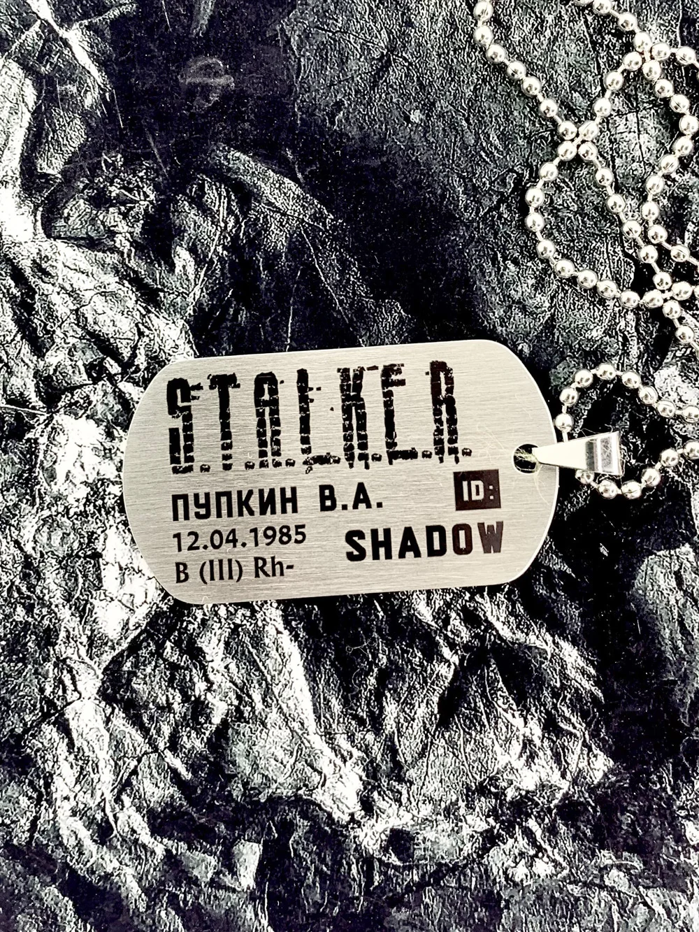 Именной жетон кулон подвеска dog tag STALKER стальной без покрытия | Украшения и
