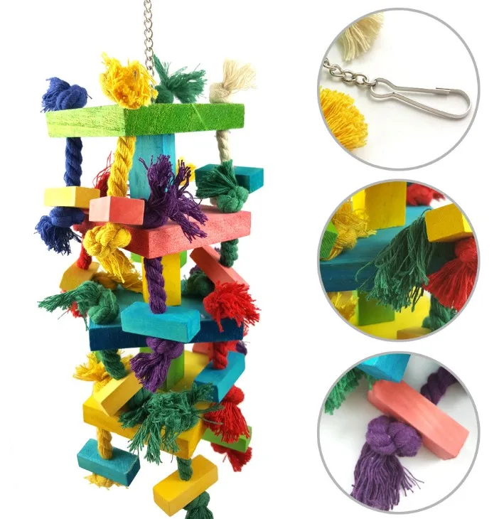 Лучшие блоки узлы африканский серый Амазон какаду попугай Ара игрушка CA|Игрушки