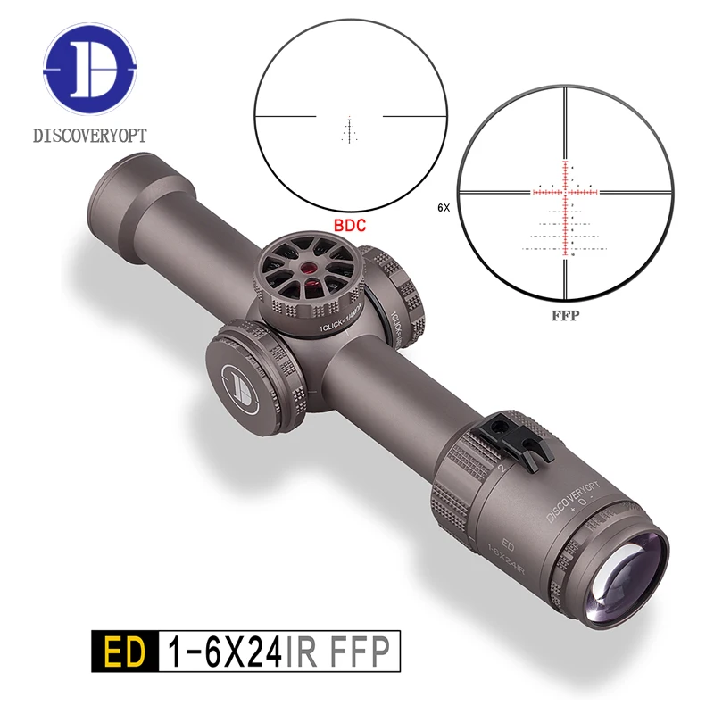 

Discovery ED 1-6X24IR FFP Rifle Scope Optical Sight For Hunting Pneumatics Tactical Collimator RifleScope Glass Tube Airsoft Air