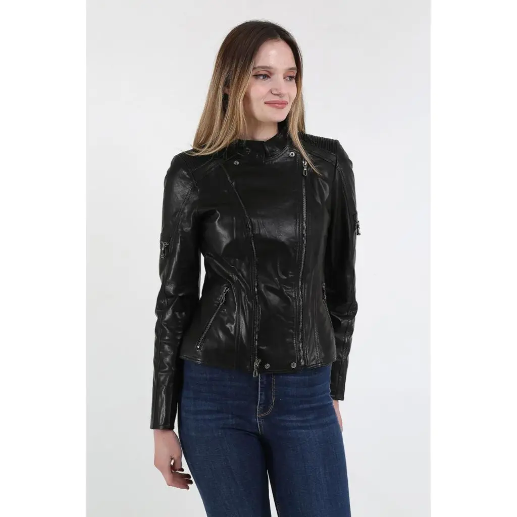 Women Leather Jacket Genuine Real Leather Jacket leather Coat lambskin coat Female Jacket Genuine Leather Women's Black Coat
