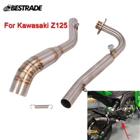 header pipe for kawasaki z125 z125 pro motorcycle exhaust system front mid link connect tube slip 51mm muffler stainless steel