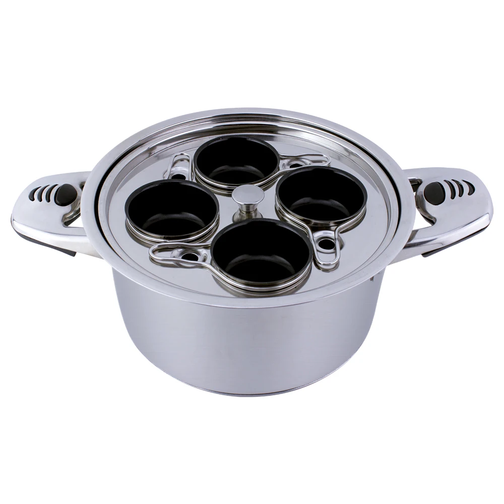 Отпариватель для яиц с крышкой кастрюля из нержавеющей стали приготовления пищи