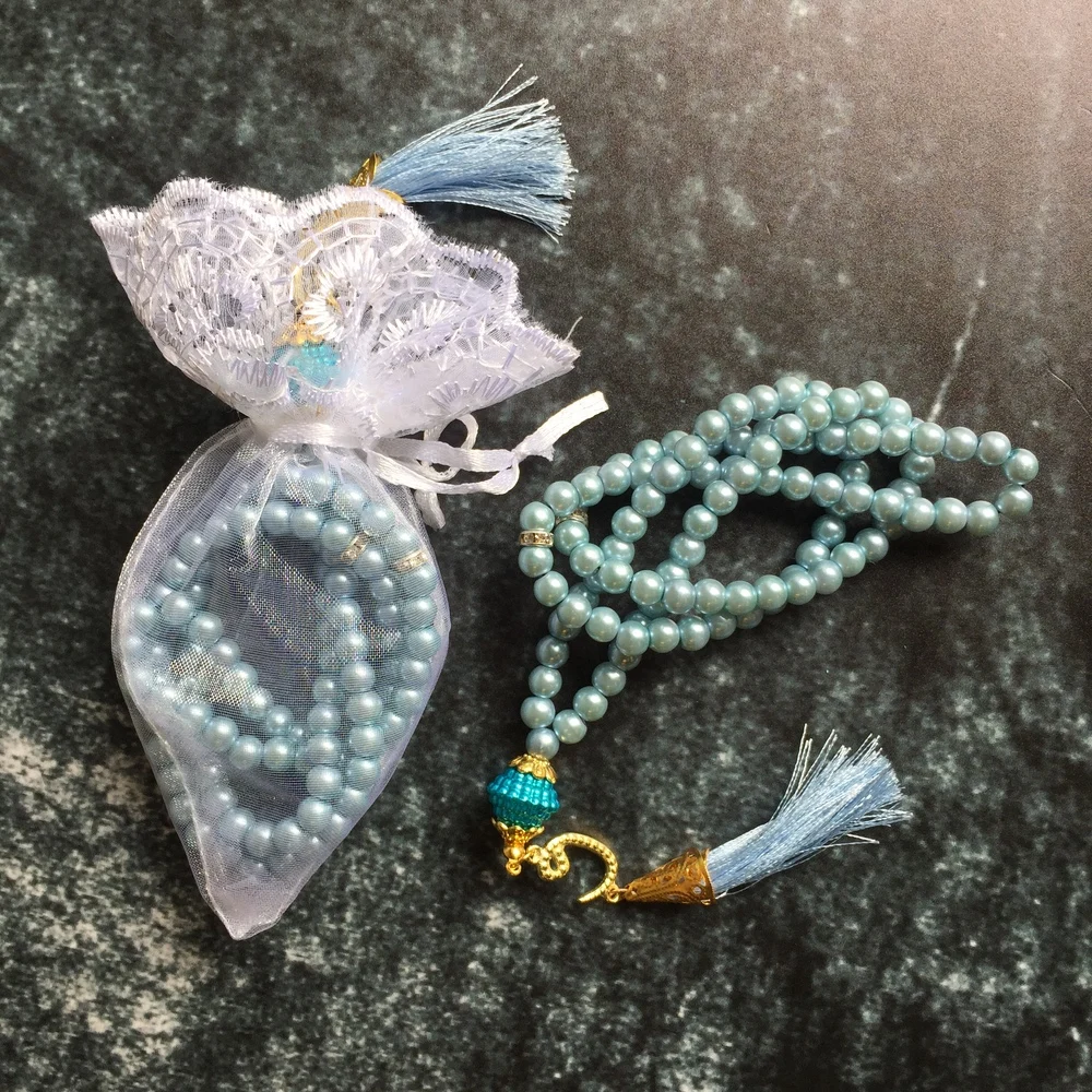 Бусины Tasbih с жемчугом 99 шт. розовые белые Tasbeeh Ameen Рамадан подарки для мусульман ИД