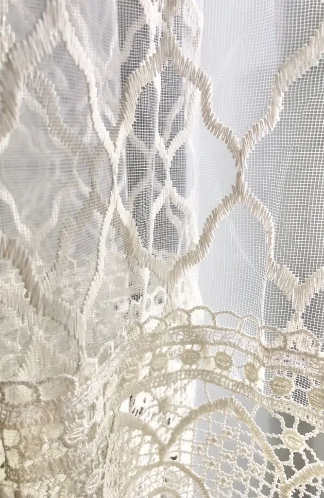 Тюль арка кухонная занавеска штора в столовую сетка с вышивкой и кружевом |