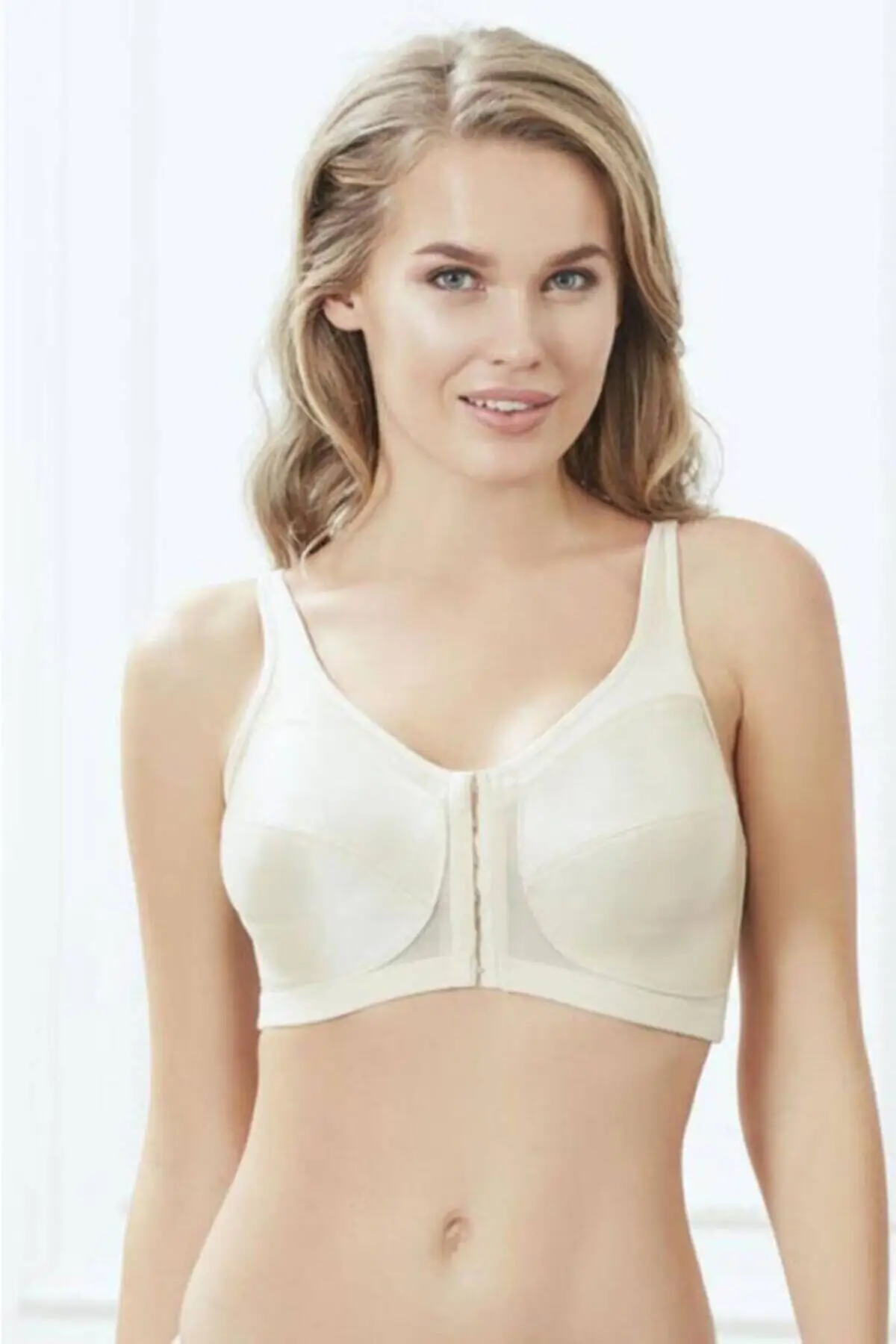 

Back Support Front Buckle Minimizer Black White Bra Lace Covered Bralette Large Size First Class Quality Soft Daily Underwear