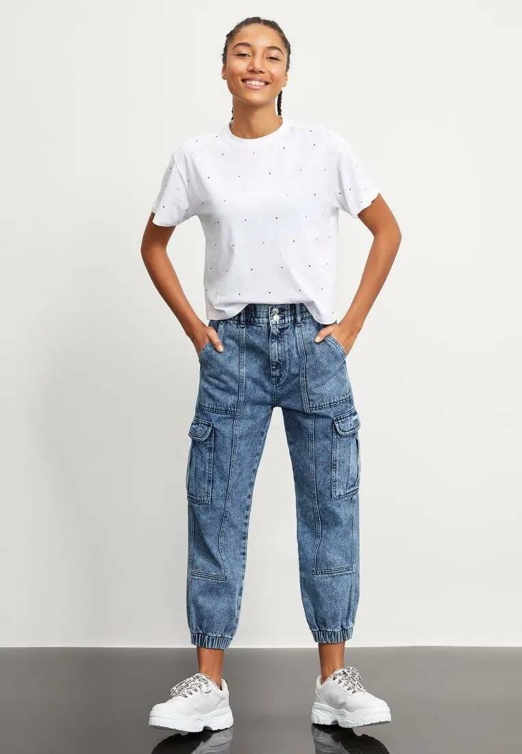 DeFacto женская футболка с коротким рукавом Женская Весенняя Повседневная белая