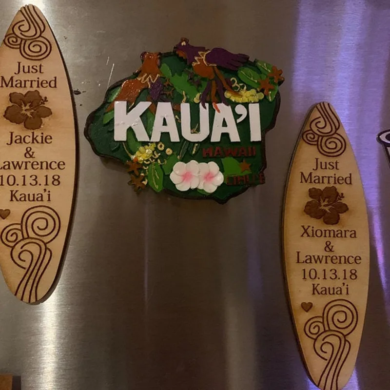 Деревянный магнит с гравировкой имени деревянная доска для серфинга на заказ