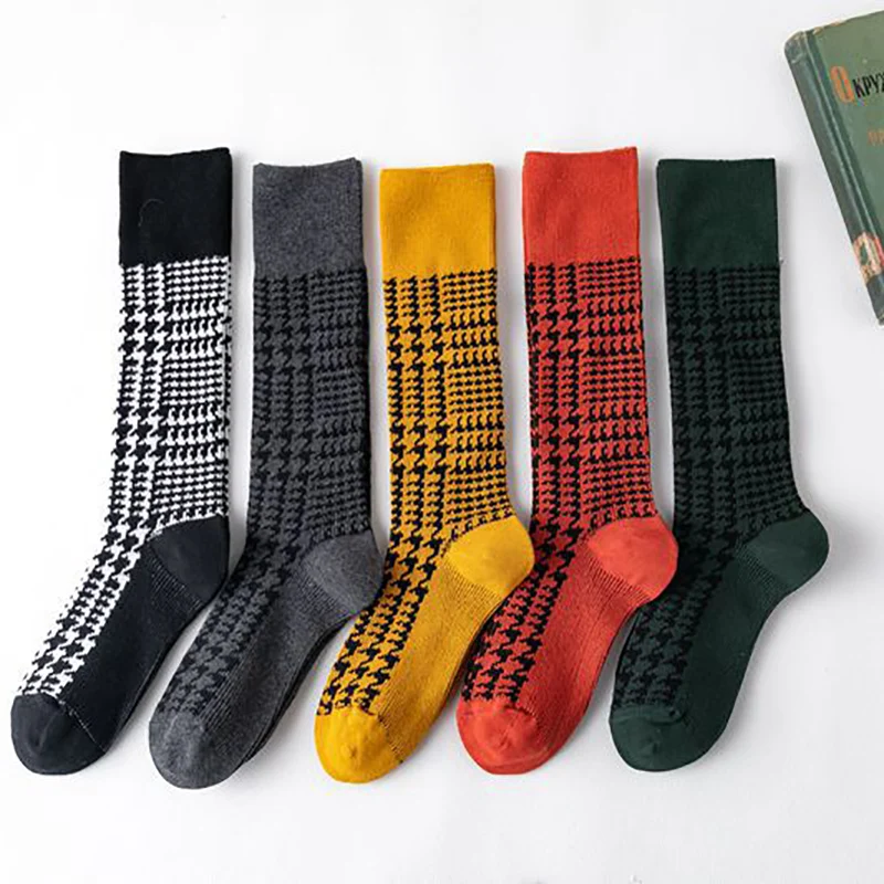 Модные женские зимние высокие носки свободные двойные спицы вязаные длинные