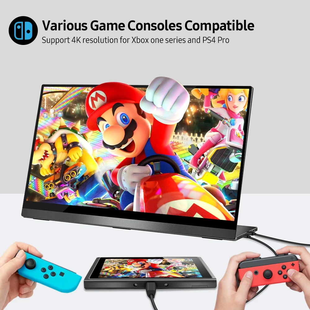 Портативный монитор UPERFECT 15 6 дюйма 4K ЖК-дисплей HDMI USB Type C для ПК ноутбука телефона