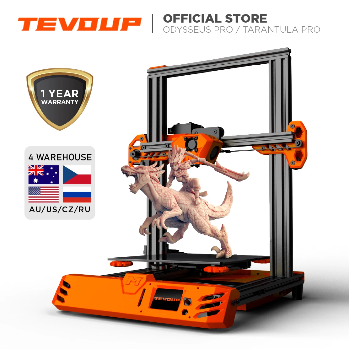 

Homers/Tevoup Tarantula Pro 3D Printer kIt with 235*235*250mm printing size MKS sGen-L/Skr mainboard 0.4mm Volcano nozzle