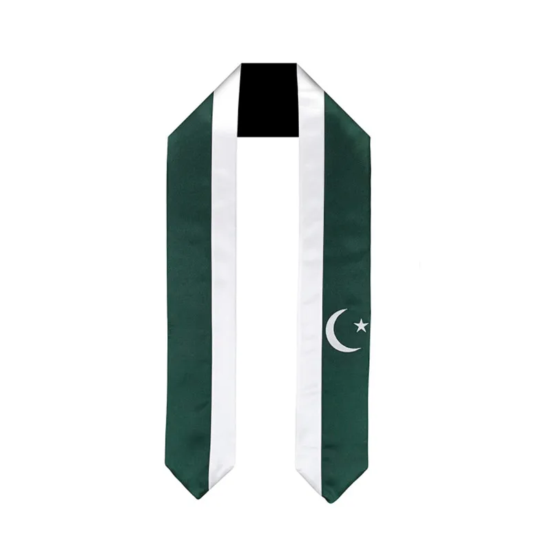 

Pakistan National Flag Graduation Sash 180*14cm Custom Bachelor Gown Accessory Graduation Stole