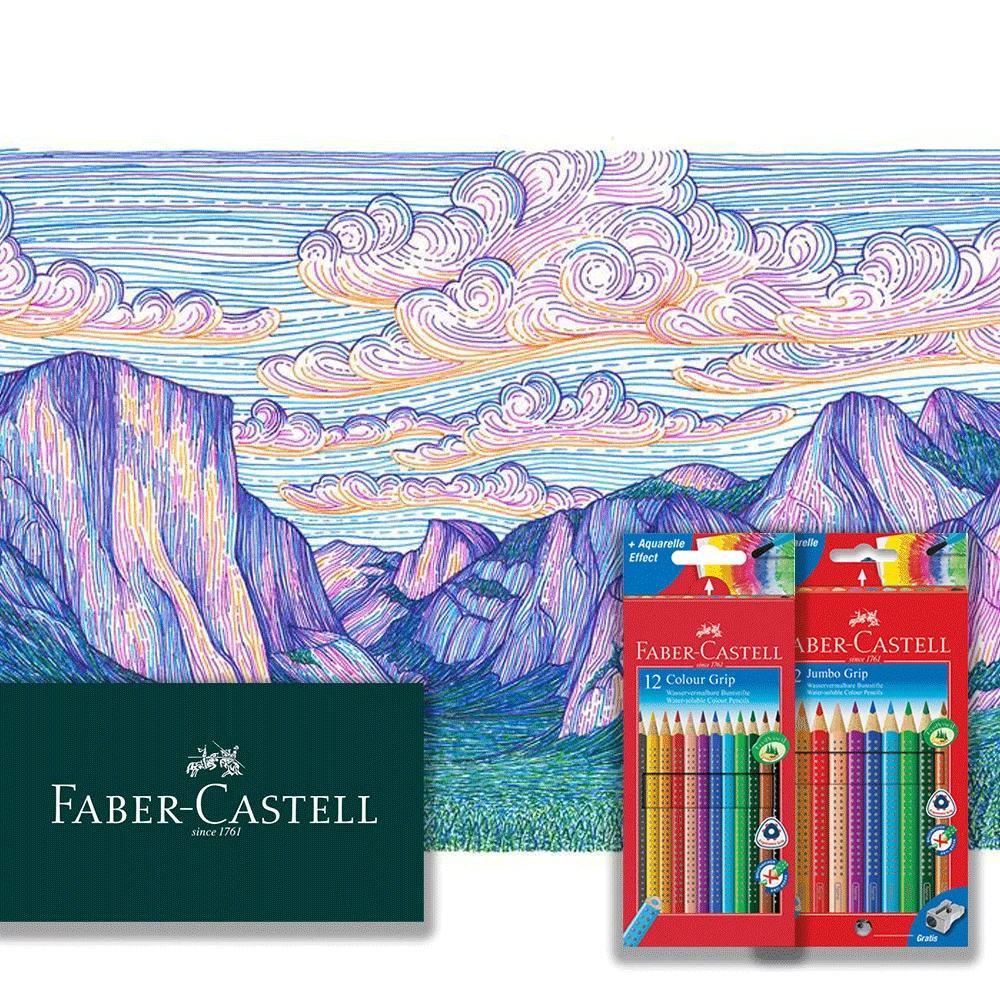 Цветной карандаш Faber-Castell картонный кошелек из 12 шт. с эффектом акварели