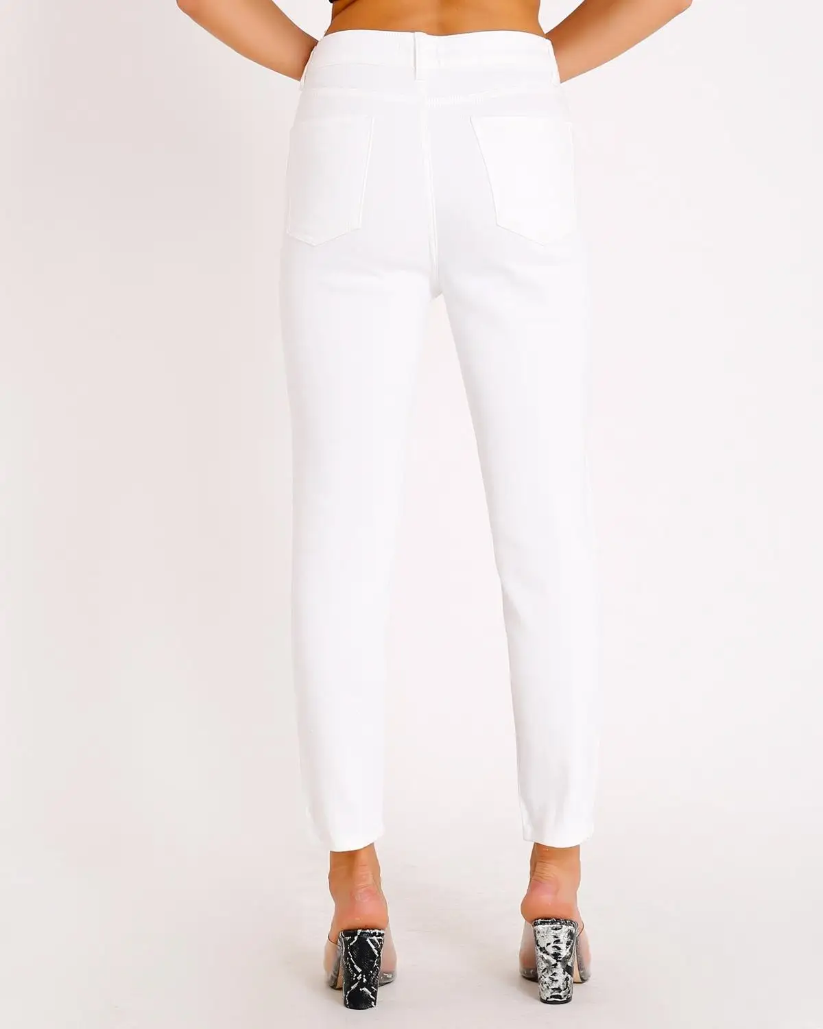 

Women's Denim Clothes early 2020, Boyfriend White Color Denim Pants spring and autumn Trousers