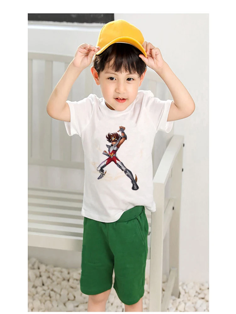 Детская футболка с забавным принтом золотого цвета в стиле аниме детские