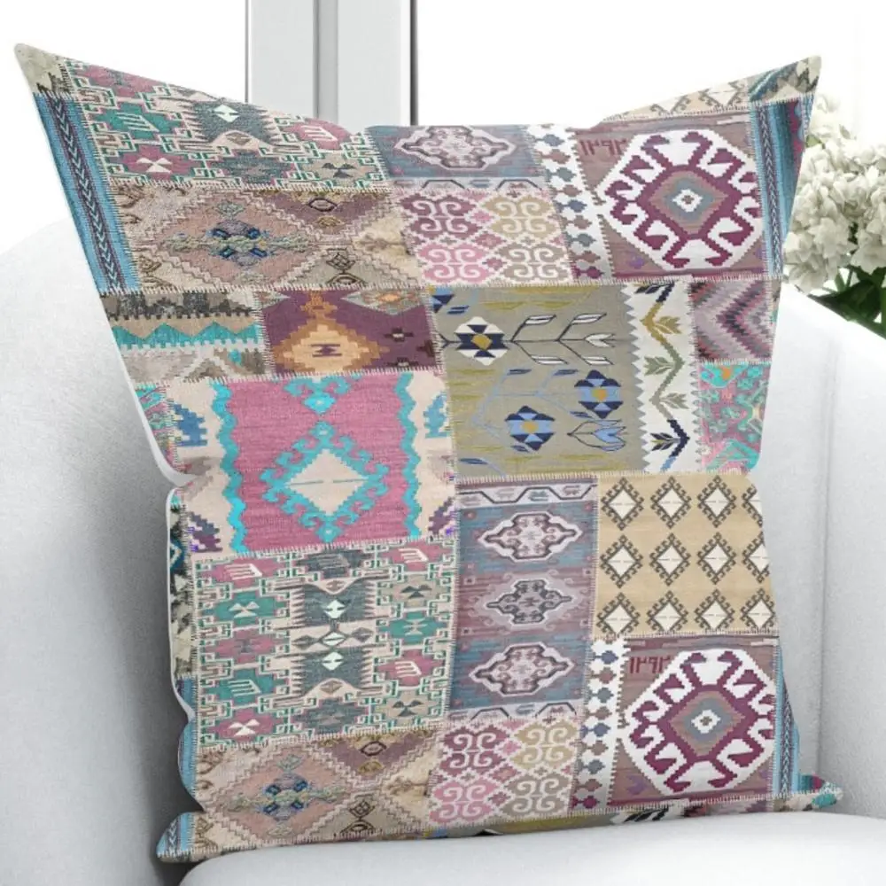Else Gray Green Authentic Turkish Patchwork Vintage 3D Print Living Room Bedroom Window Panel Curtain Combine Gift Pillow Case | Дом и сад