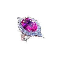 kjjeaxcmy fine boutique jewelry 925 sterling silver inlaid natural gemstone pink topaz new female miss woman girl ring