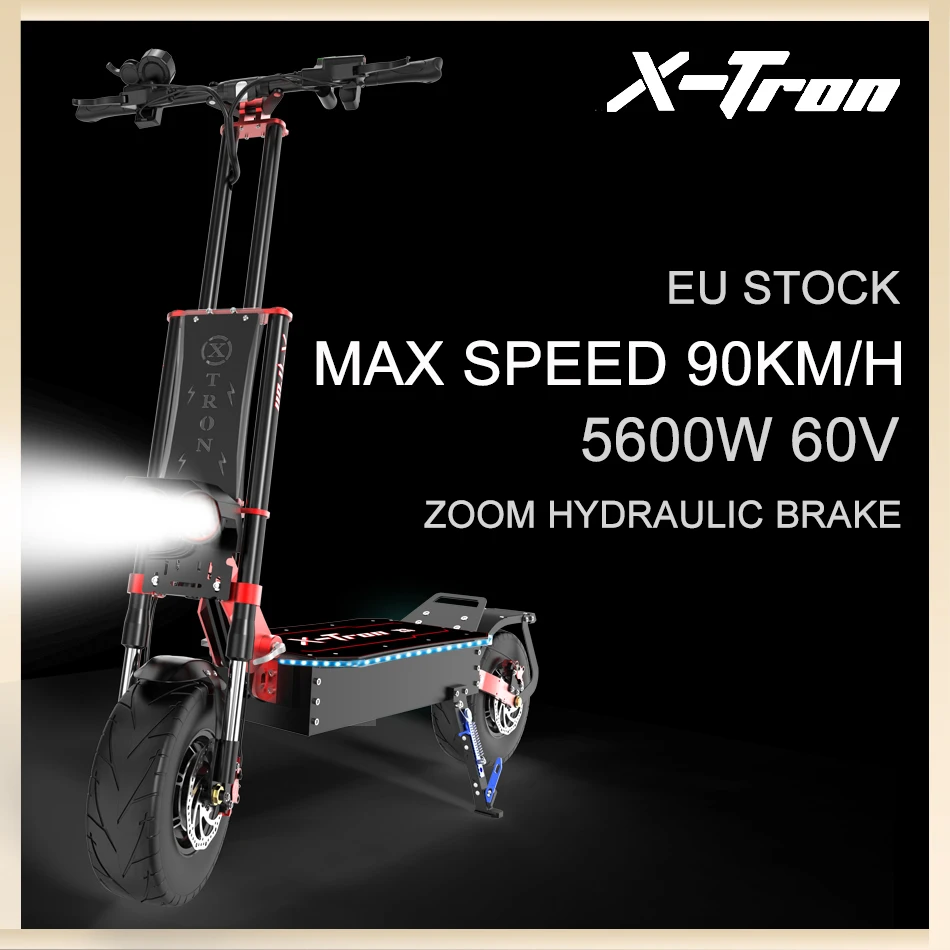 Online X-Tron X5 85 Km/h Kick Elektrische Roller 5600W 60V Dual Motor 13 Zoll Faltbare E Roller Erwachsene EU Lager