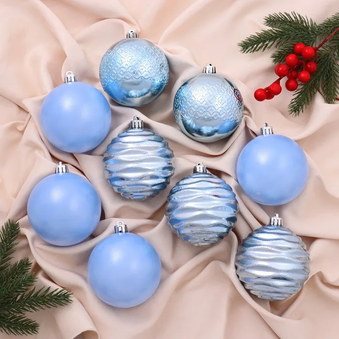 A set of balls plastic D-8 cm 9 PCs 'эйри' Blue (set 2 pcs) |