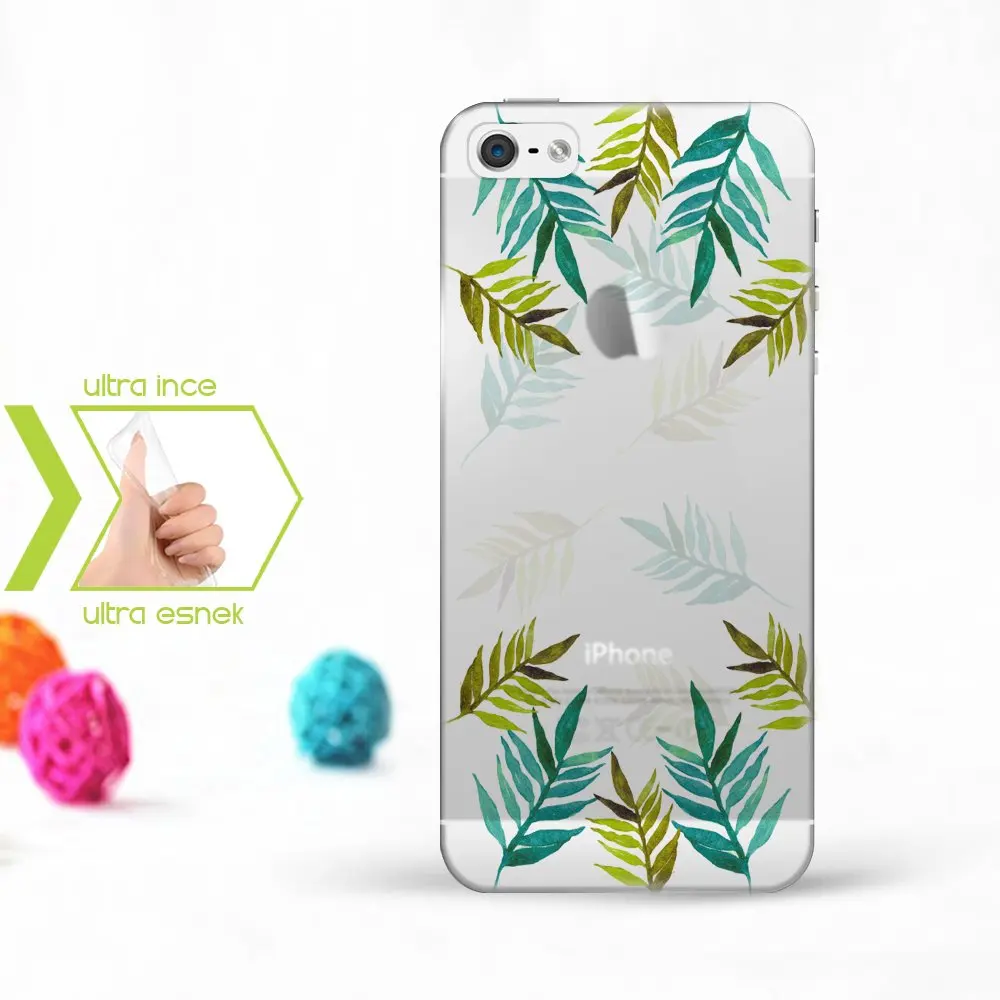 

Personalized iPhone 5-5S Slim Clear Silicone Phone Cover (Leaf Temal-5)