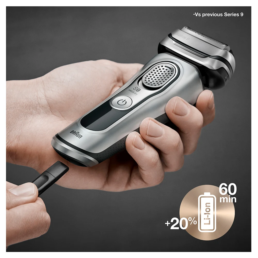 Электробритва Braun Series 9 9390cc со станцией Clean&Charge с функцией сушки и кожаным футляром