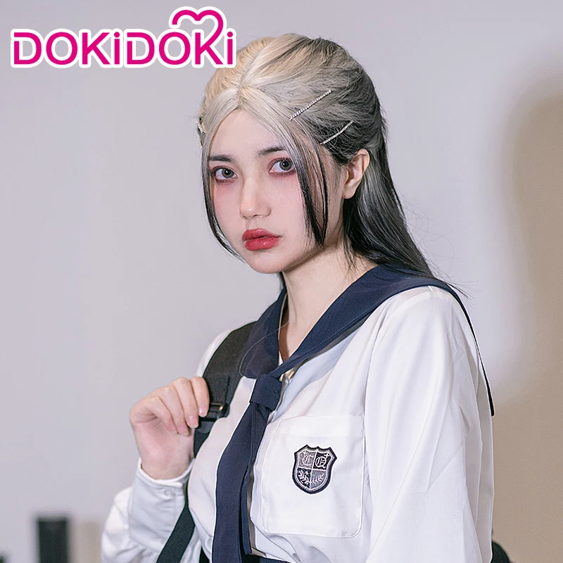 

DokiDoki Cosplay Wig Lolita Women Hair Heat Resistant Brown Straight Hair Cosplay Wig Lolita Gradient Wig