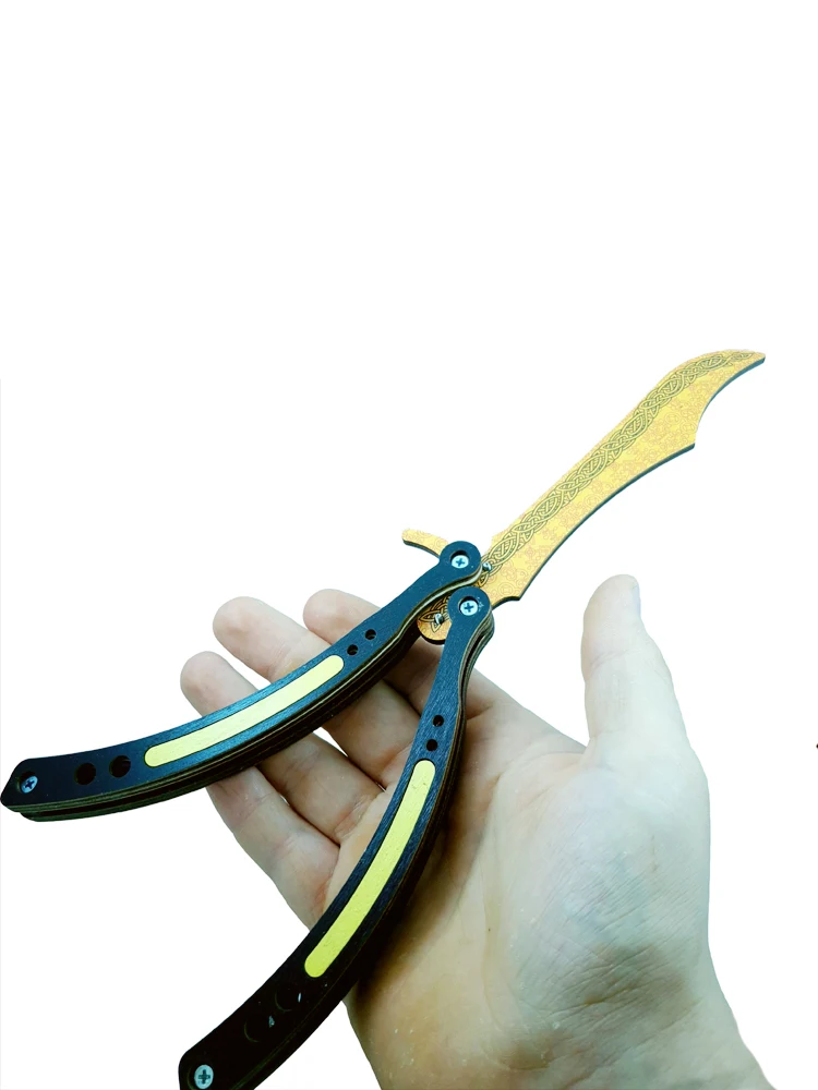 Нож бабочка тренировочный из дерева Легенда CS GO | кс го V1| деревянный нож для