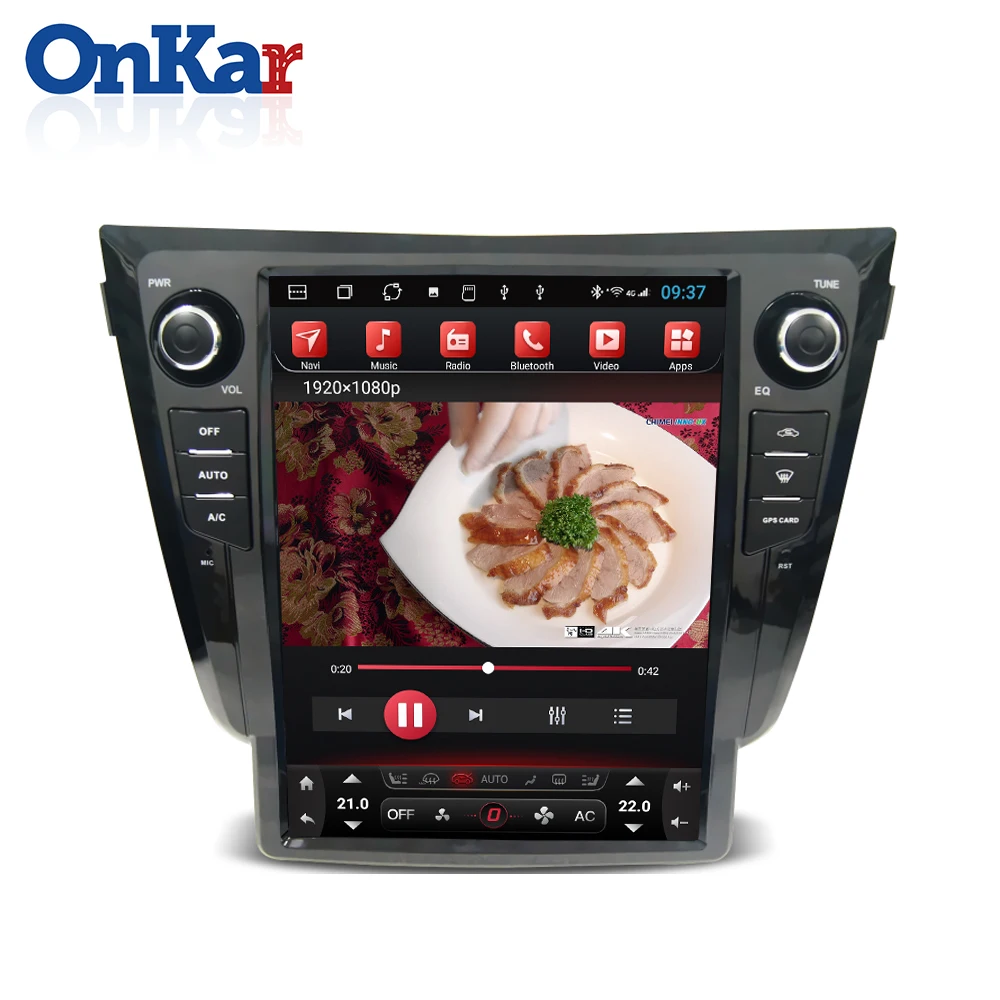 ONKAR 1 Din автомагнитола gps Android 8,1 для Nissan X-Trail Qashqai 12,1 дюймов вертикальный экран ram 4 Гб rom 64 Гб Поддержка управления переменного тока