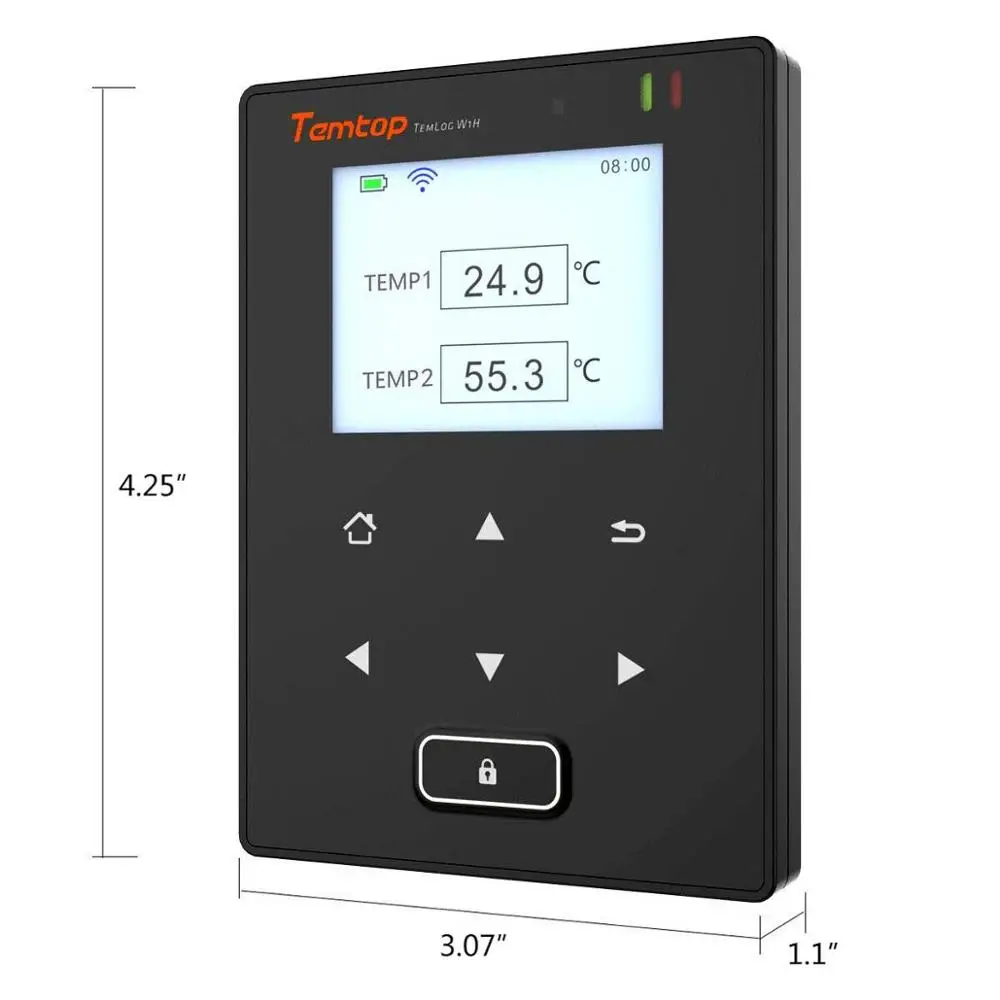 Temtop TEMLOG W1 WiFi интеллектуальные двойные датчики температуры регистратор данных