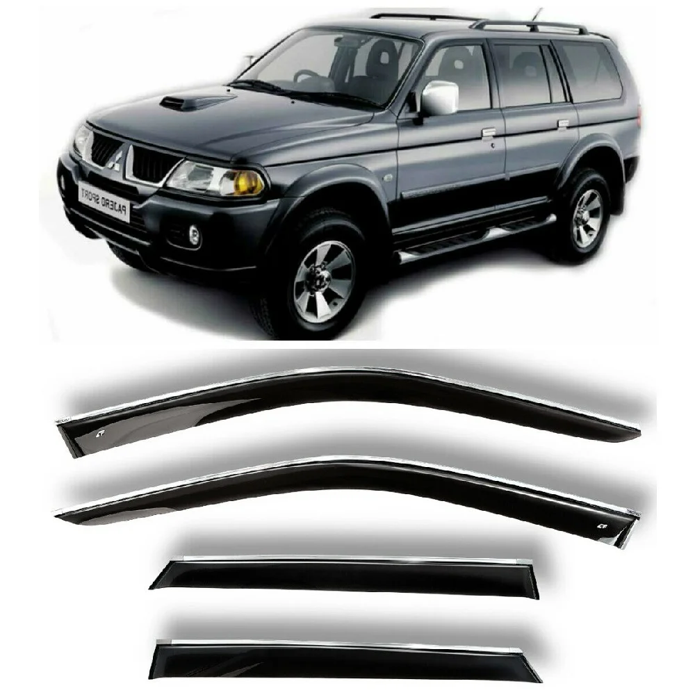 Дефлекторы окон хром полоска молдинг Cobra Tuning M41498CR на авто Mitsubishi Pajero Sport 98